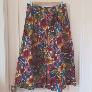 Vintage Lucia Floral Midi/Maxi Skirt With Buttons